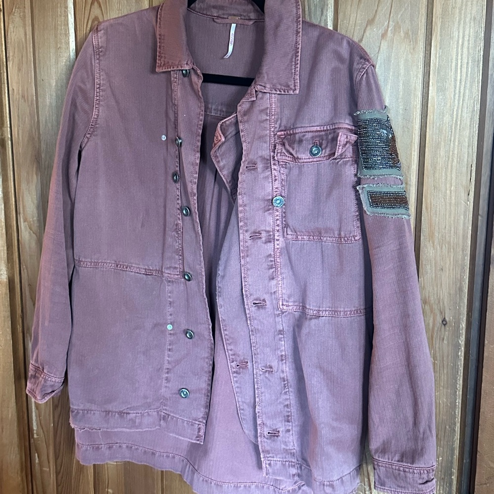 Embroidered Patchwork Jacket - Pink - image 3